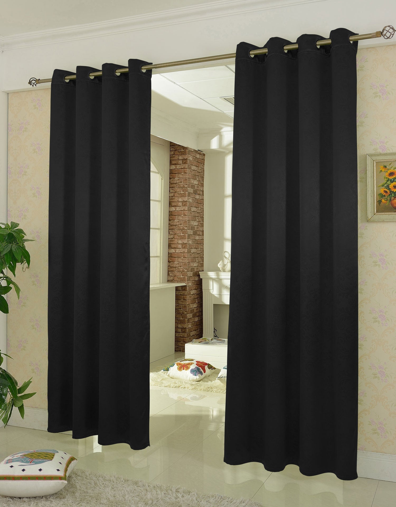 Satin Emboss / Reliefprägung bemustert Vorhang Gardine, Barock, 20370 Schwarz Vorhang Satin_Emboss_-_Reliefpragung_bemustert_Vorhang_Gardine_Barock_20370_-_Gardinenbox.de_-_-3688414 | Gardinenbox.de