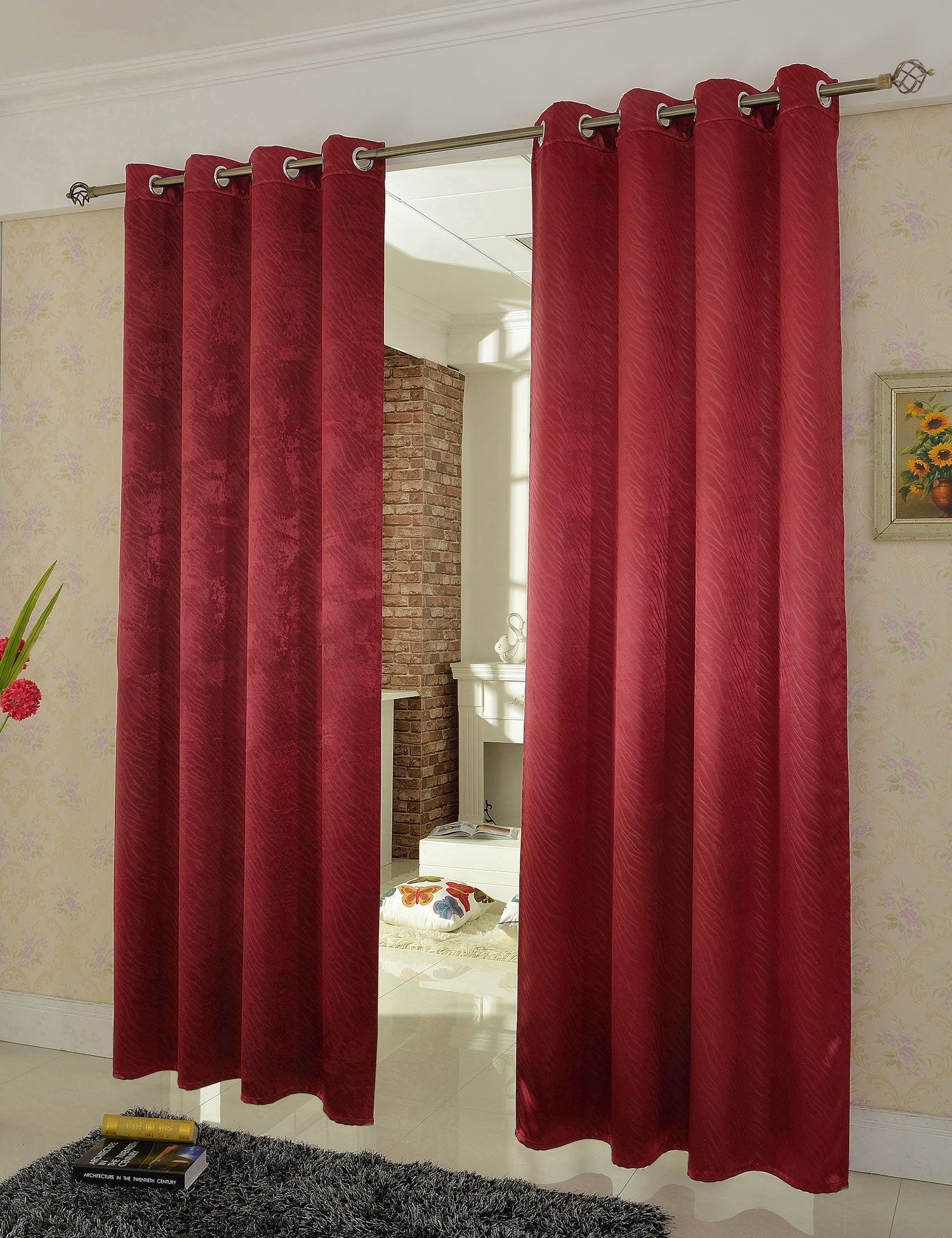 Satin Emboss / Reliefprägung bemustert Vorhang Gardine, Zebra -20371- Blickdicht zum Verdunkeln mit Ösen, (Höhe x Breite in cm) 20371 Bordeaux Vorhang Satin_Emboss_-_Reliefpragung_bemustert_Vorhang_Gardine_Zebra_-20371-_Blickdicht_zum_Verdunkeln_mit_Osen_Hohe_x_Breite_in_cm_20371_-_Gardinenbox.de_-_-3688439 | Gardinenbox.de