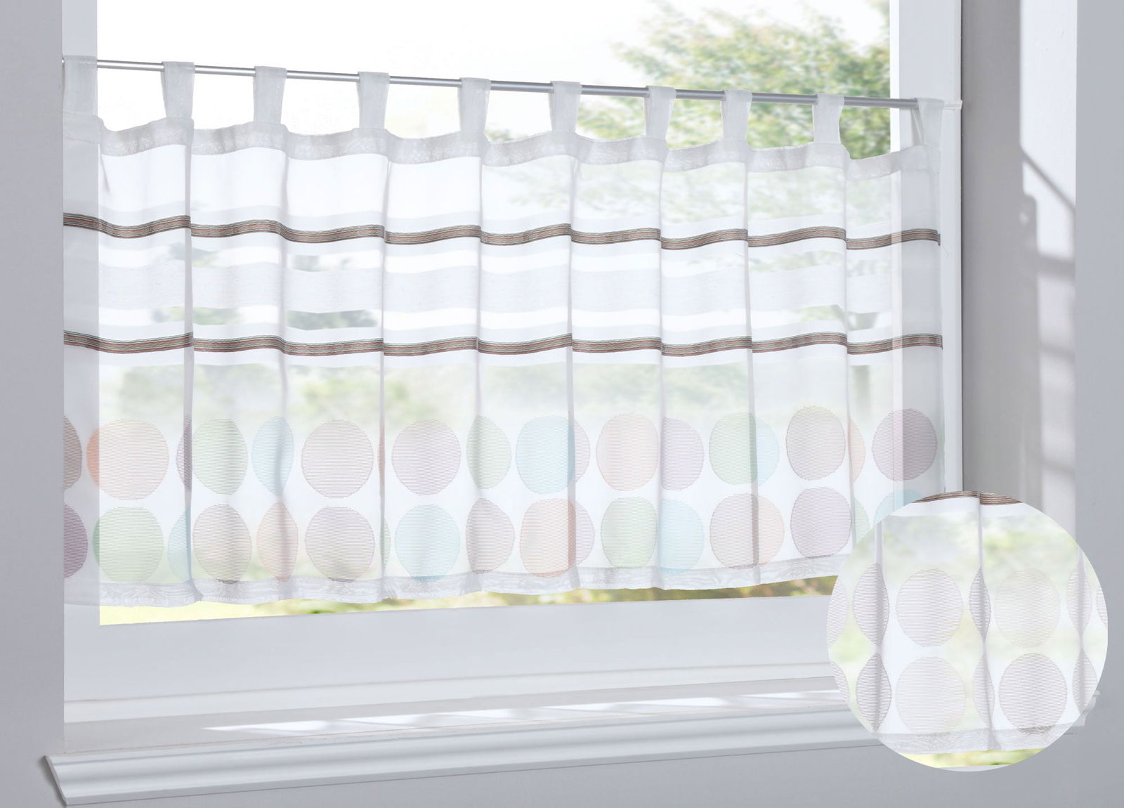 Scheibengardine »Agri« Sichtschutz Dekoration Transparent Jacquard Voile Küchenfenster Modern Querstreifen 10000307 Scheibengardine Scheibengardine_Agri_Sichtschutz_Dekoration_Transparent_Jacquard_Voile_Kuchenfenster_Modern_Querstreifen_10000307_-_Gardinenbox.de_-_-3689392 | Gardinenbox.de