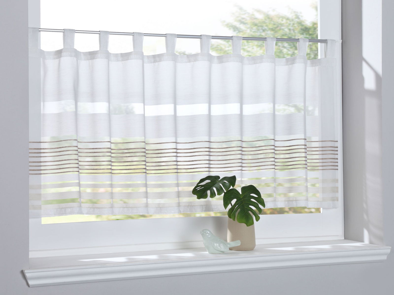 Scheibengardine »Ankara« Sichtschutz Dekoration Transparent Jacquard Voile Küchenfenster Modern Querstreifen HxB 45x140 cm Braun 10000310 Scheibengardine Scheibengardine_Ankara_Sichtschutz_Dekoration_Transparent_Jacquard_Voile_Kuchenfenster_Modern_Querstreifen_HxB_45x140_cm_Braun_10000310_-_Gardinenbox.de_-_-3689457 | Gardinenbox.de