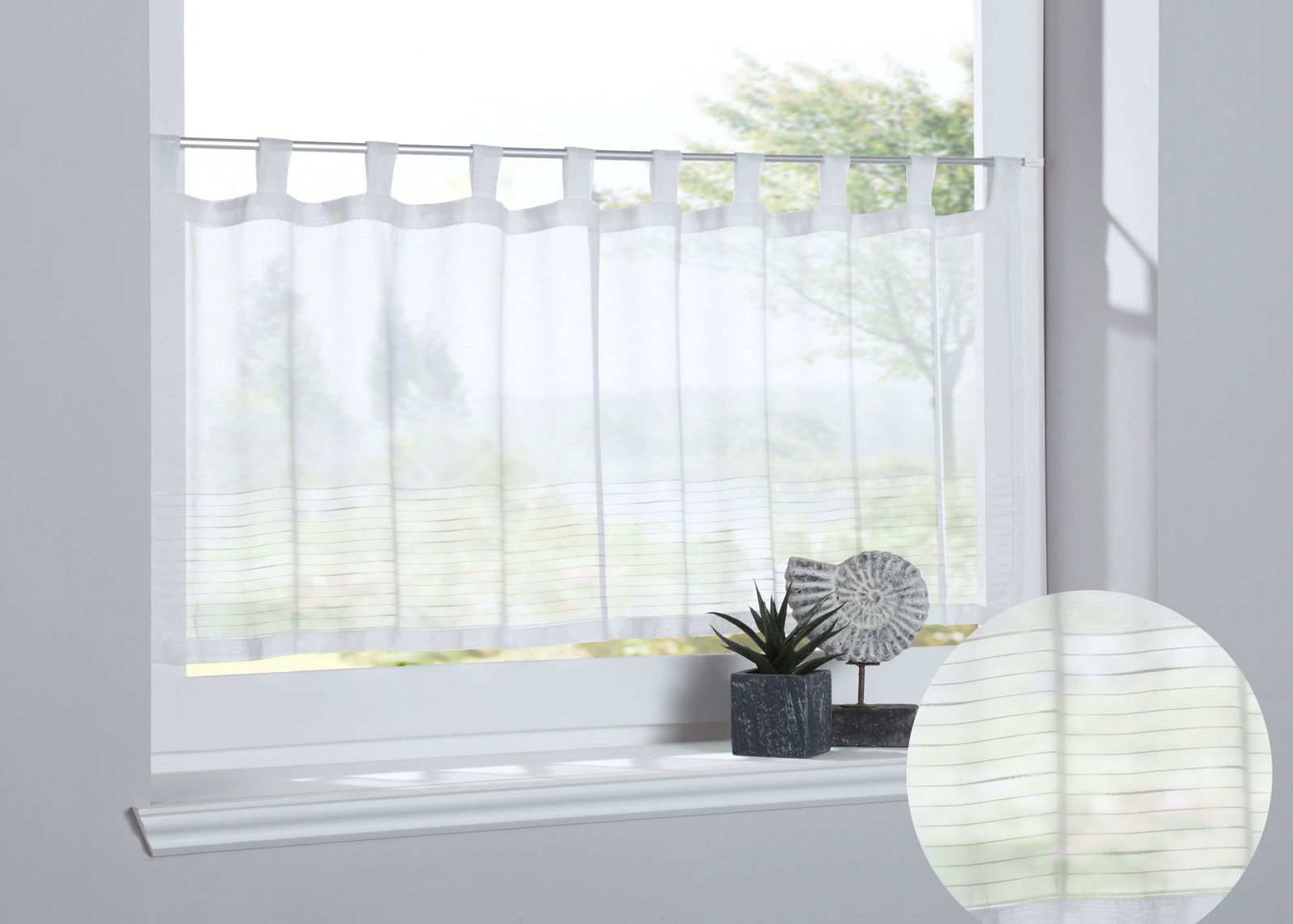 Scheibengardine »Antalya« Sichtschutz Dekoration Transparent Jacquard Voile Küchenfenster Modern Linien Muster 10000312 Weiß Scheibengardine Scheibengardine_Antalya_Sichtschutz_Dekoration_Transparent_Jacquard_Voile_Kuchenfenster_Modern_Linien_Muster_10000312_-_Gardinenbox.de_-_-3689487 | Gardinenbox.de