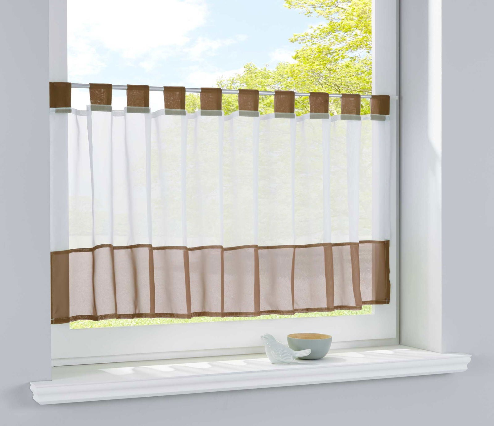 Scheibengardine Voile Gardine Schlaufen mit Bordüre (HxB) 610700 Braun Scheibengardine Scheibengardine_Voile_Gardine_Schlaufen_mit_Bordure_HxB_610700_-_Gardinenbox.de_-_-3689191 | Gardinenbox.de