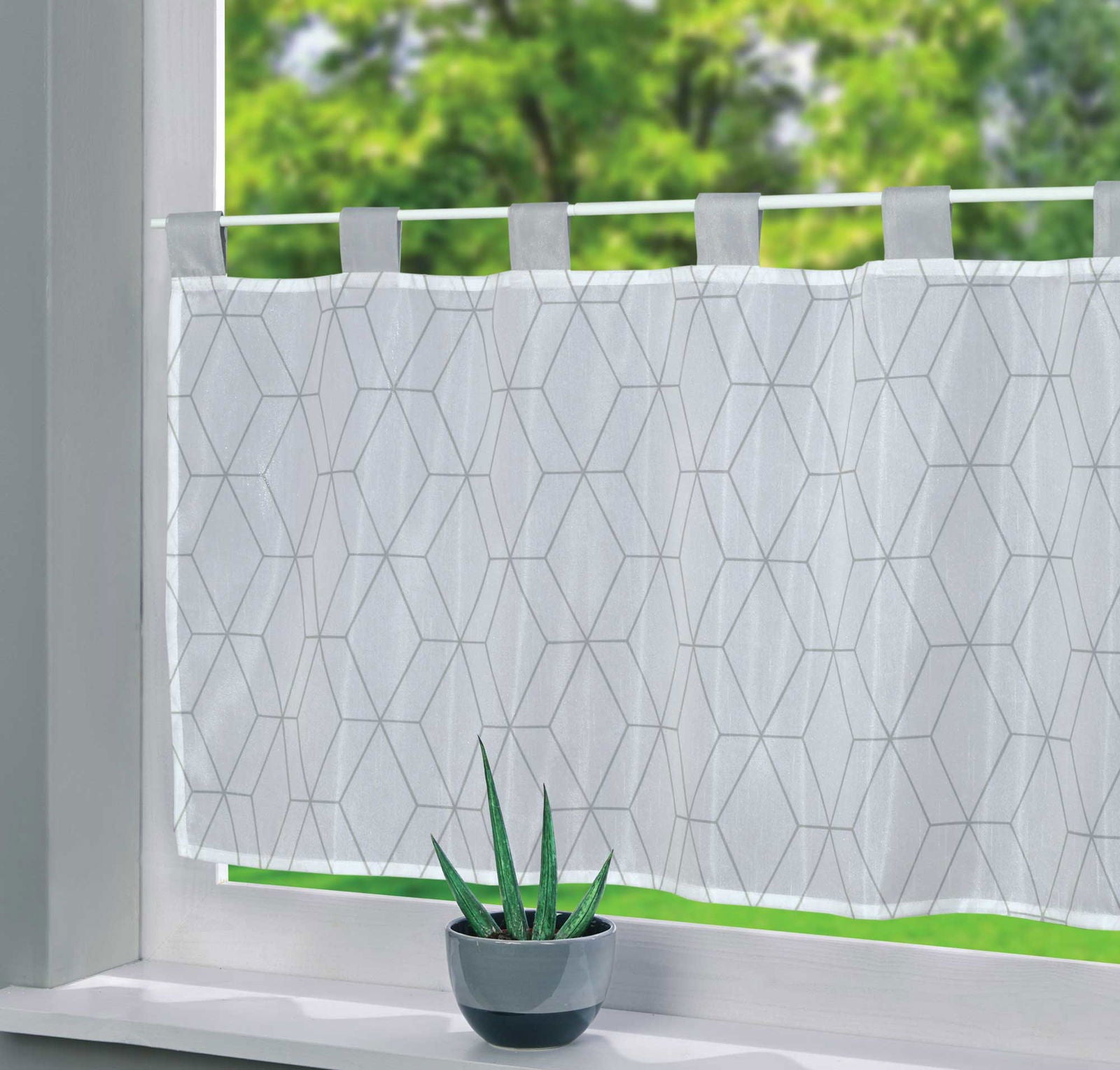 Scheibengardine Voile »Ulm« Ausbrenner Bedruckt Sichtschutz Transparent Küchenfenster 202071 Diamant HxB 50x100 cm Scheibengardine Scheibengardine_Voile_Ulm_Ausbrenner_Bedruckt_Sichtschutz_Transparent_Kuchenfenster_202071_-_Gardinenbox.de_-_-3689239 | Gardinenbox.de