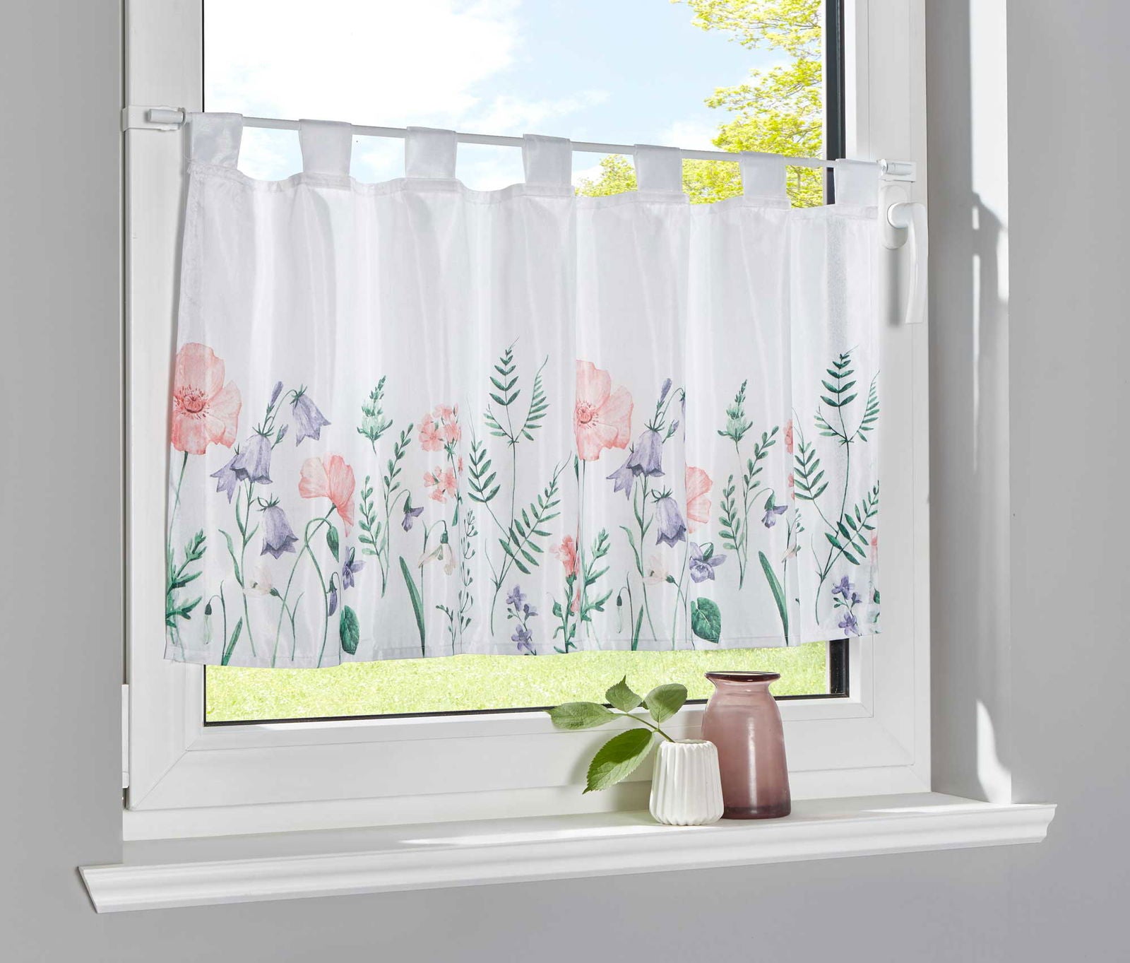 Scheibengardine Voile »Ulm« Ausbrenner Bedruckt Sichtschutz Transparent Küchenfenster 202071 Blümchen HxB 50x100 cm Scheibengardine Scheibengardine_Voile_Ulm_Ausbrenner_Bedruckt_Sichtschutz_Transparent_Kuchenfenster_202071_-_Gardinenbox.de_-_-3689280 | Gardinenbox.de