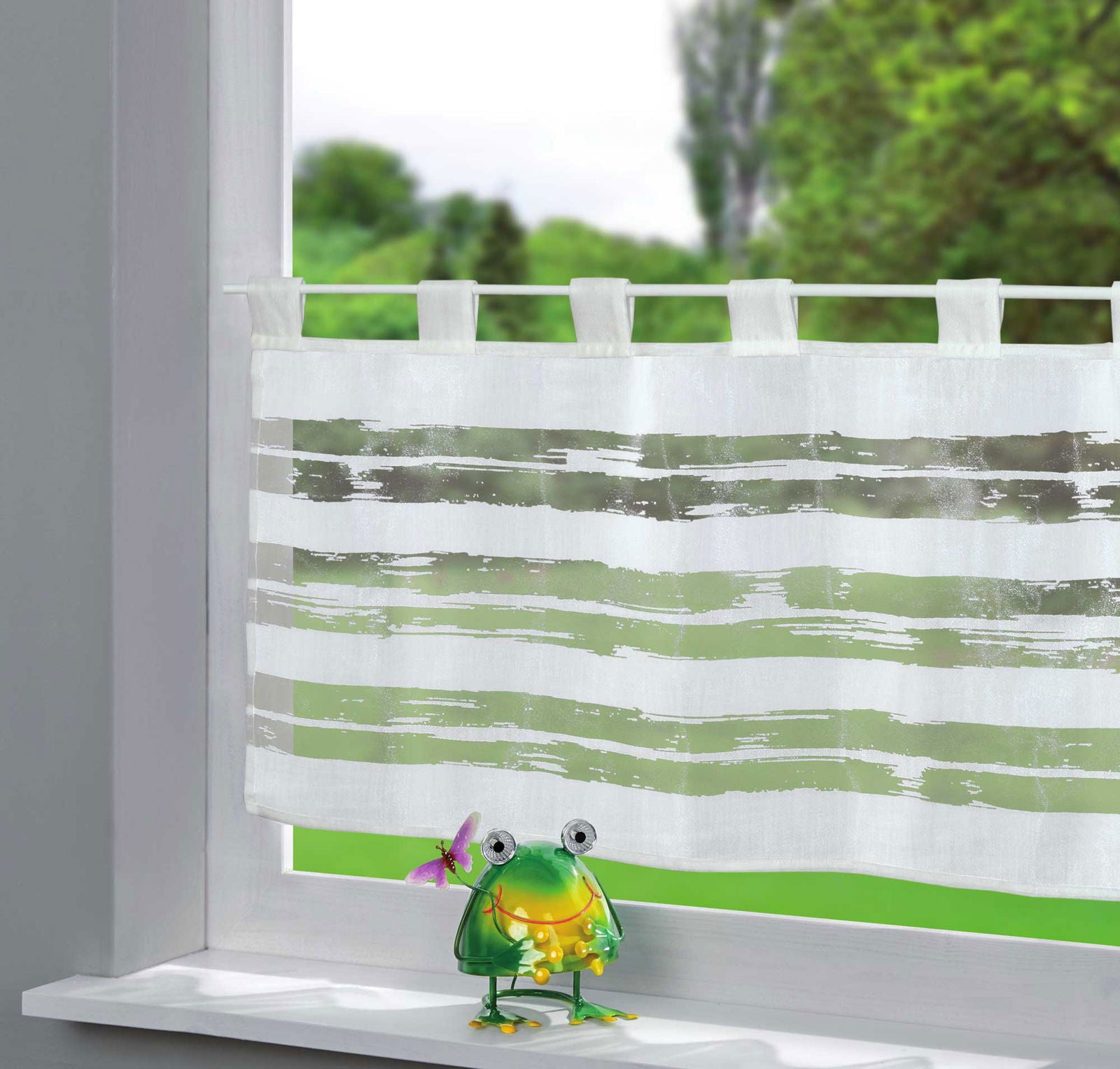 Scheibengardine Voile »Ulm« Ausbrenner Bedruckt Sichtschutz Transparent Küchenfenster 202071 Streifen HxB 43x100 cm Scheibengardine Scheibengardine_Voile_Ulm_Ausbrenner_Bedruckt_Sichtschutz_Transparent_Kuchenfenster_202071_-_Gardinenbox.de_-_-3689290 | Gardinenbox.de