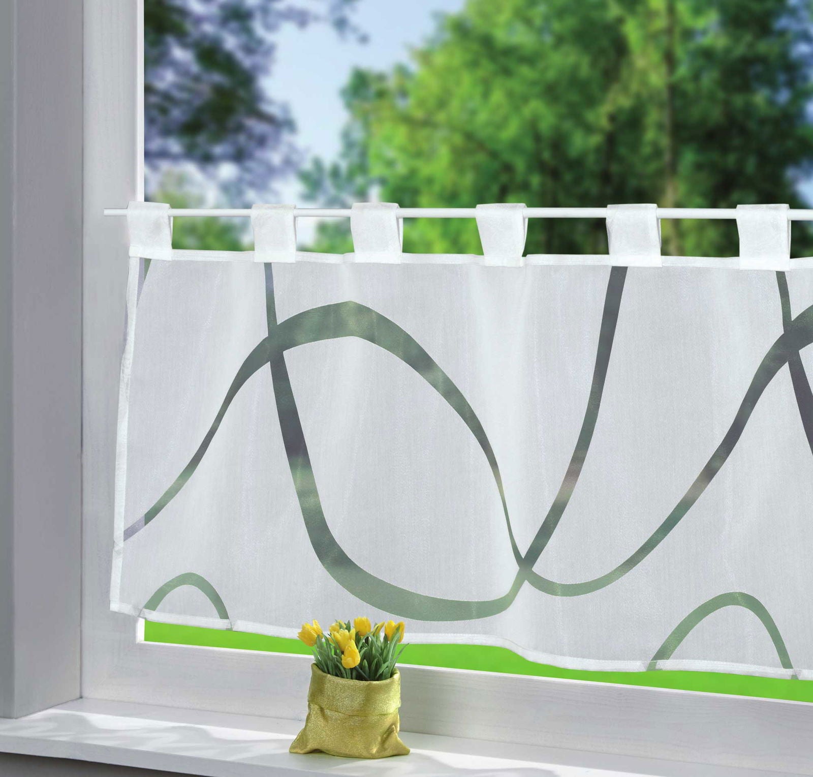 Scheibengardine Voile »Ulm« Ausbrenner Bedruckt Sichtschutz Transparent Küchenfenster 202071 Welle HxB 43x100 cm Scheibengardine Scheibengardine_Voile_Ulm_Ausbrenner_Bedruckt_Sichtschutz_Transparent_Kuchenfenster_202071_-_Gardinenbox.de_-_-3689296 | Gardinenbox.de