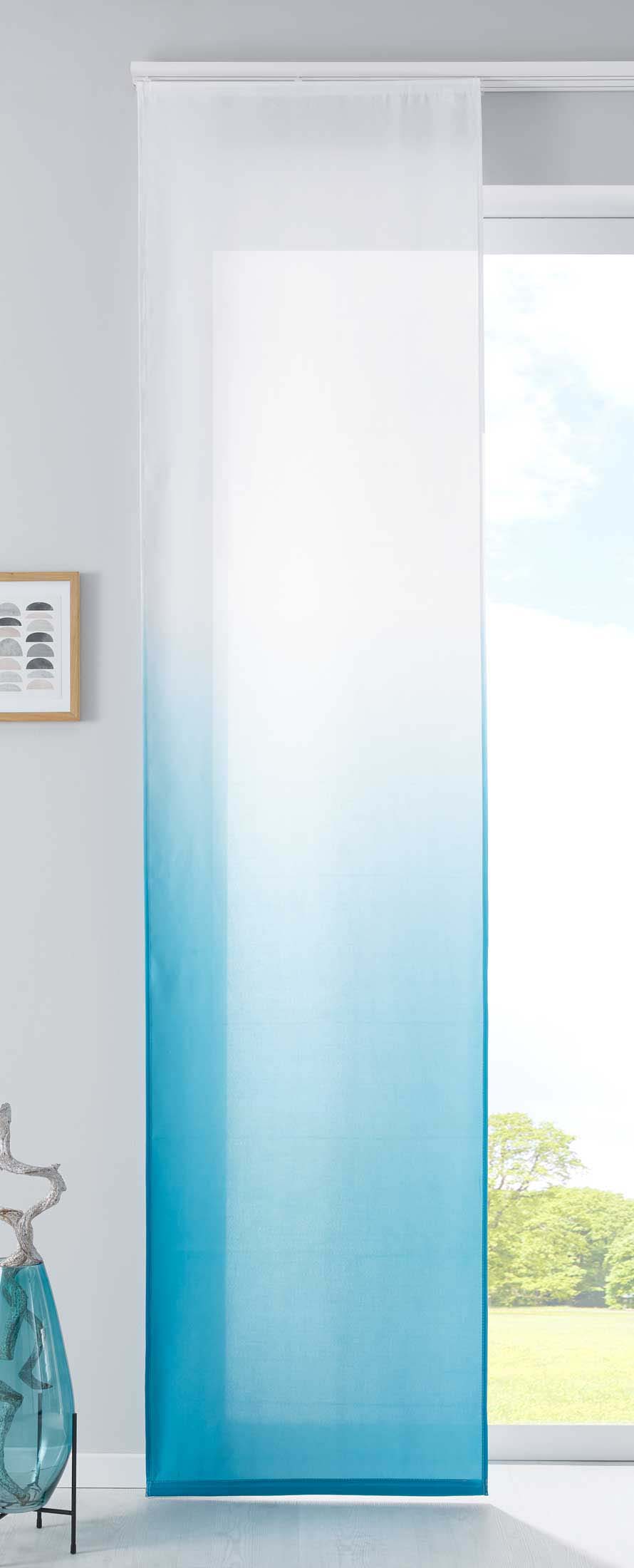 Schiebevorhang Flächenvorhang Blickdicht Farbverlauf Paneelwagen Beschwerungsstange Microsatin Microfaser 85425N Türkis Schiebegardine Schiebevorhang_Flachenvorhang_Blickdicht_Farbverlauf_Paneelwagen_Beschwerungsstange_Microsatin_Microfaser_85425N_-_Gardinenbox.de_-_-3690392 | Gardinenbox.de