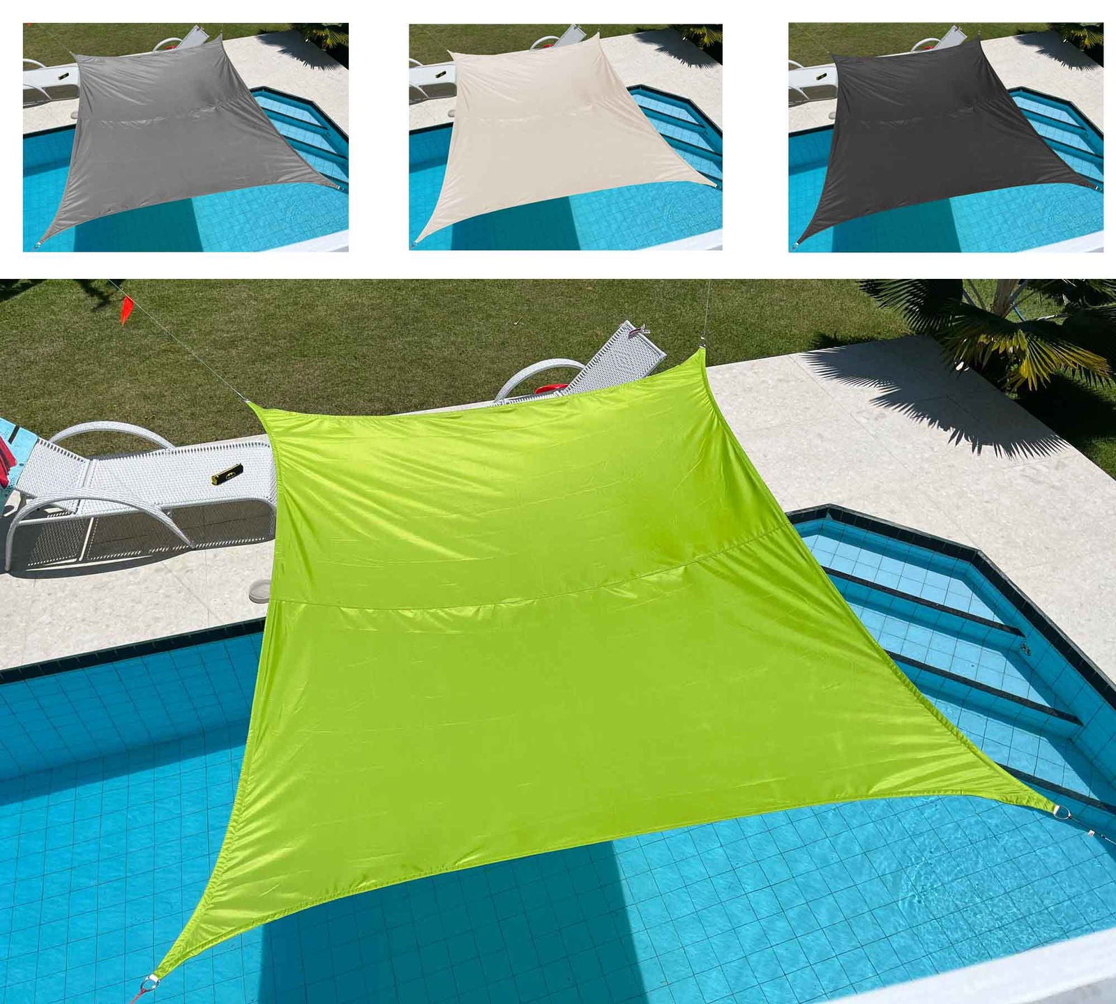 stoff sonnensegel uv schutz Sonnensegel Sonnenschutz Set inkl Befestigungsseile Wasserabweisend Po – gardinenbox.de