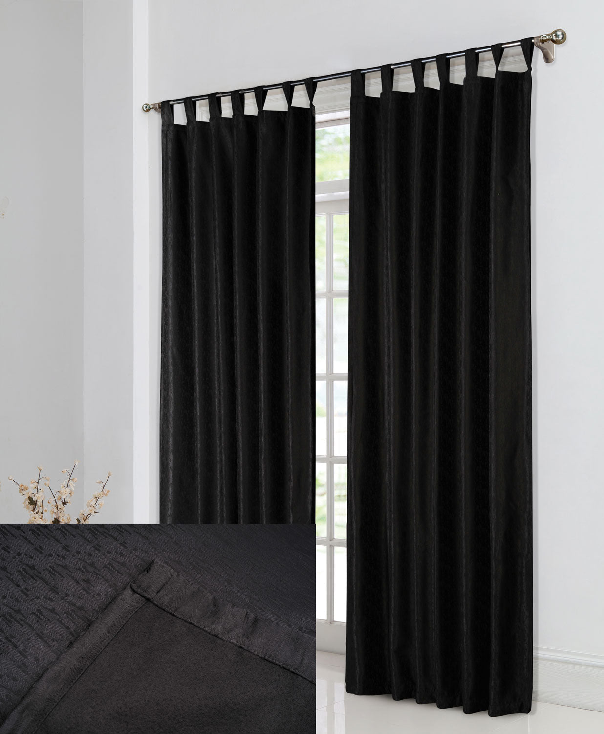 Thermo Gardine Schlaufen Vorhang Polar Fleece Rücken, matt 20510 Schwarz Vorhang Thermo_Gardine_Schlaufen_Vorhang_Polar_Fleece_Rucken_matt_20510_-_Gardinenbox.de_-_-3691700 | Gardinenbox.de