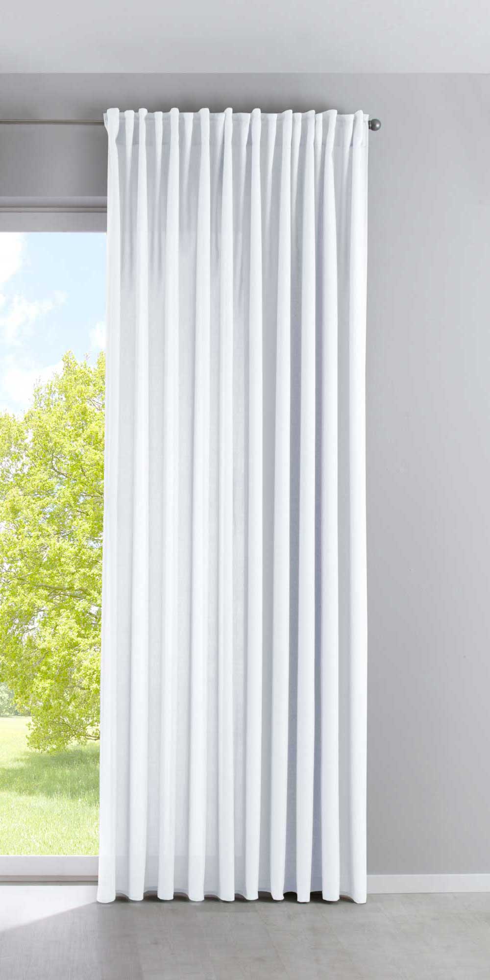 Vorhang Blickdicht »PALERMO« Gardine Extra Breit Matt Lichtdurchlässig Verdeckte Schlaufen Raffhalter Gardinenband 100002651 Weiß Vorhang Vorhang_Blickdicht_PALERMO_Gardine_Extra_Breit_Matt_Lichtdurchlassig_Verdeckte_Schlaufen_Raffhalter_Gardinenband_100002651_-_Gardinenbox.de_-_-3693810 | Gardinenbox.de