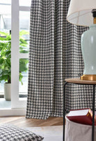 Vorhang HxB 245x140 cm Creme Schwarz Hahnentritt-Muster »PARIS« Flexible Multiband Aufhängung Elegant Pflegeleicht 2023320 - Gardinenbox.de - 