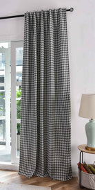 Vorhang HxB 245x140 cm Creme Schwarz Hahnentritt-Muster »PARIS« Flexible Multiband Aufhängung Elegant Pflegeleicht 2023320 - Gardinenbox.de - 