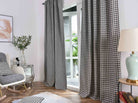 Vorhang HxB 245x140 cm Creme Schwarz Hahnentritt-Muster »PARIS« Flexible Multiband Aufhängung Elegant Pflegeleicht 2023320 - Gardinenbox.de - 