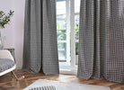 Vorhang HxB 245x140 cm Creme Schwarz Hahnentritt-Muster »PARIS« Flexible Multiband Aufhängung Elegant Pflegeleicht 2023320 - Gardinenbox.de - 