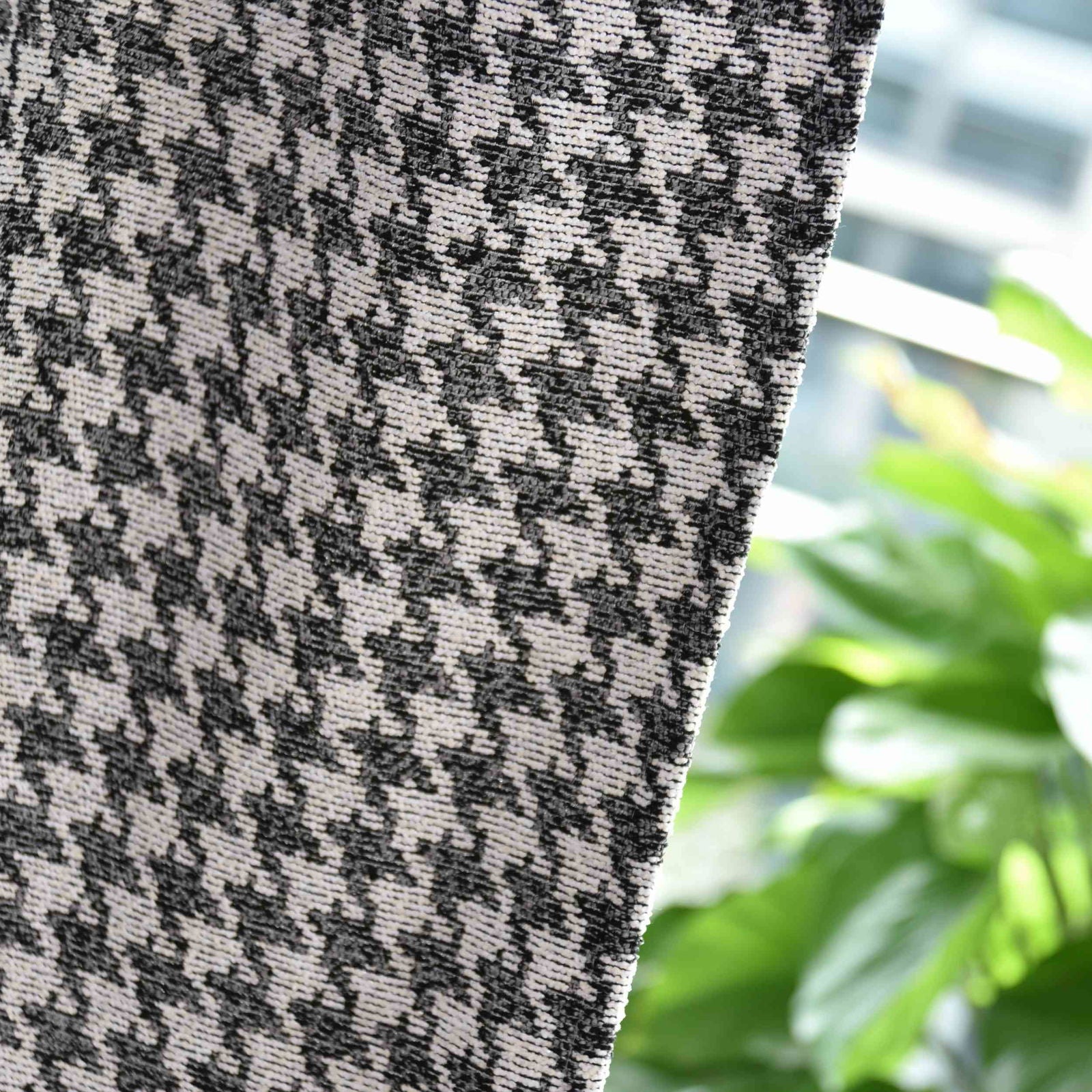 Vorhang HxB 245x140 cm Creme Schwarz Hahnentritt-Muster »PARIS« Flexible Multiband Aufhängung Elegant Pflegeleicht 2023320 - Gardinenbox.de - 