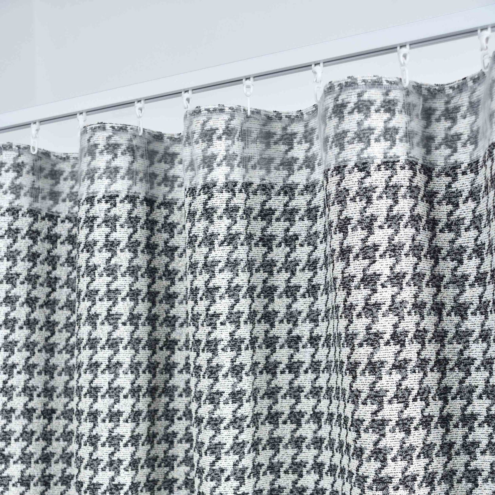 Vorhang HxB 245x140 cm Creme Schwarz Hahnentritt-Muster »PARIS« Flexible Multiband Aufhängung Elegant Pflegeleicht 2023320 - Gardinenbox.de - 