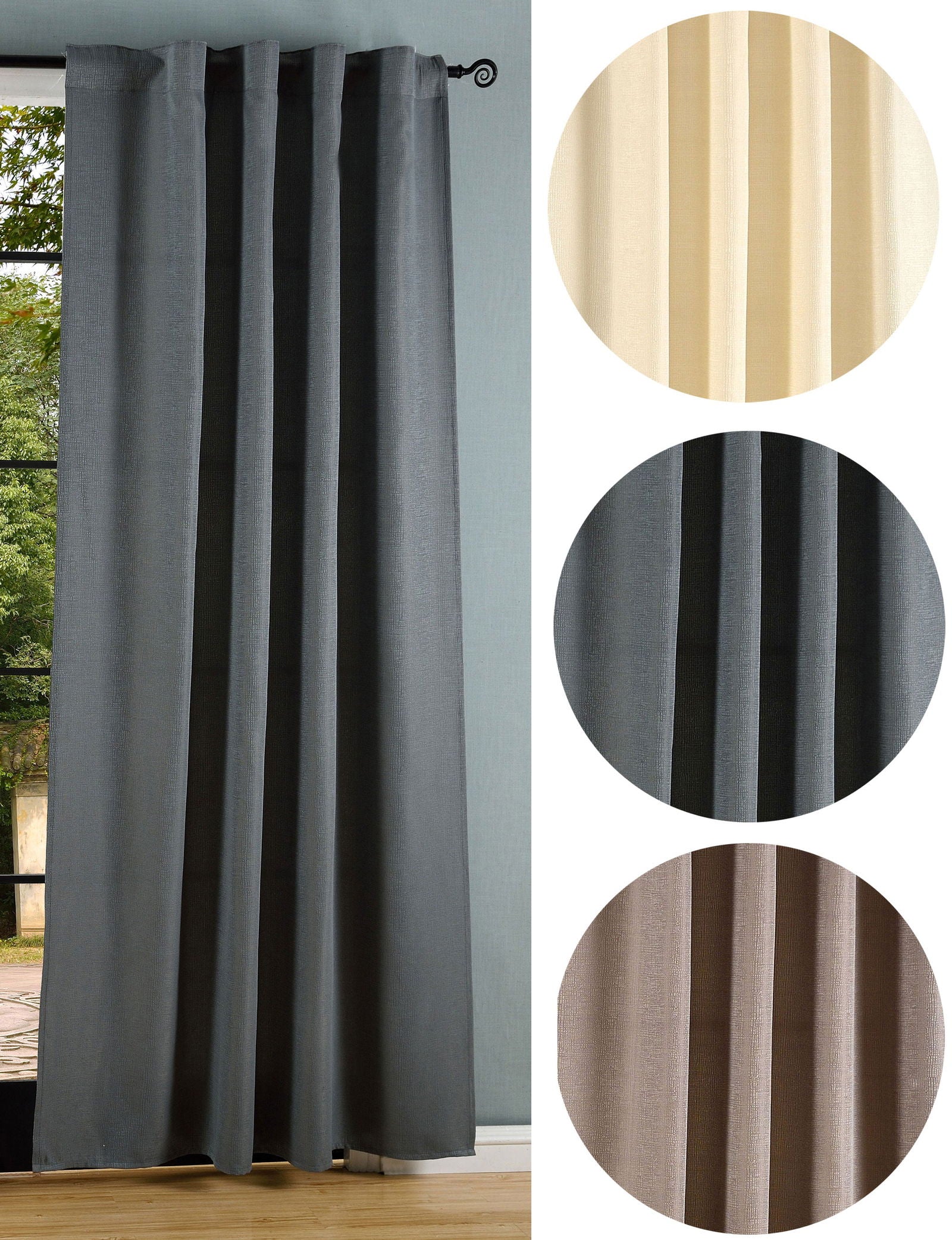 Vorhang Jacquard Deko Gardine verdeckte Schlaufen feine Musterung Universalband blickdicht lichtdurchlässig (Höhe x Breite cm) 20465 - Gardinenbox.de - 