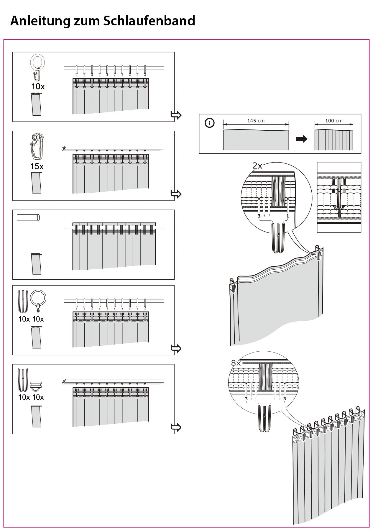 Vorhang Jacquard Deko Gardine verdeckte Schlaufen feine Musterung Universalband blickdicht lichtdurchlässig (Höhe x Breite cm) 20465 - Gardinenbox.de - 