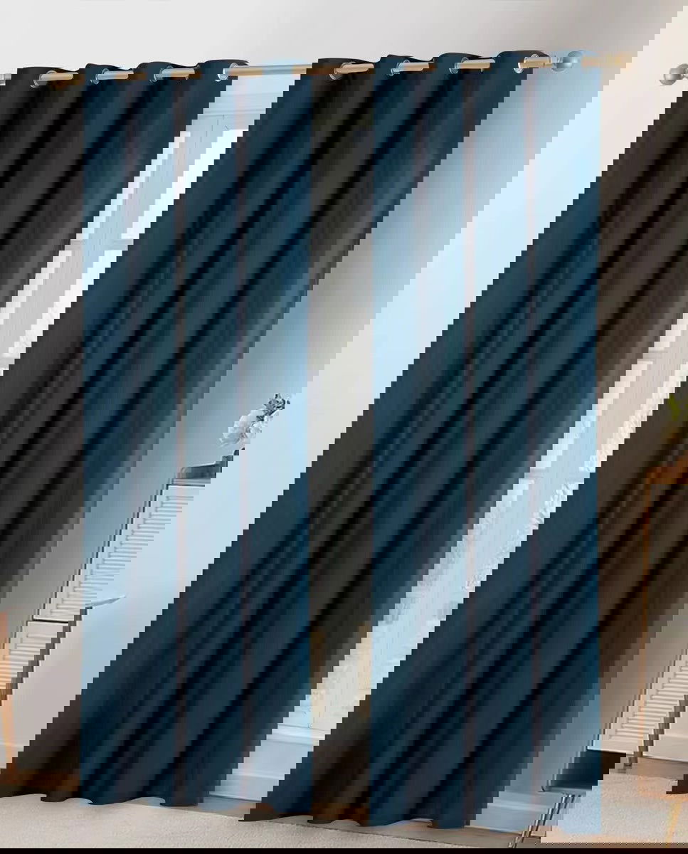 Vorhang Thermo »Orlando« 100% Baumwolle 220gr./m² incl. Bügelband leicht kürzbar 2022600 Blau Ösen HxB 255x140 cm - 2-Stück Vorhang Vorhang_Thermo_Orlando_100_Baumwolle_220gr.-m_incl._Bugelband_leicht_kurzbar_2022600_-_Gardinenbox.de_-_-3695115 | Gardinenbox.de