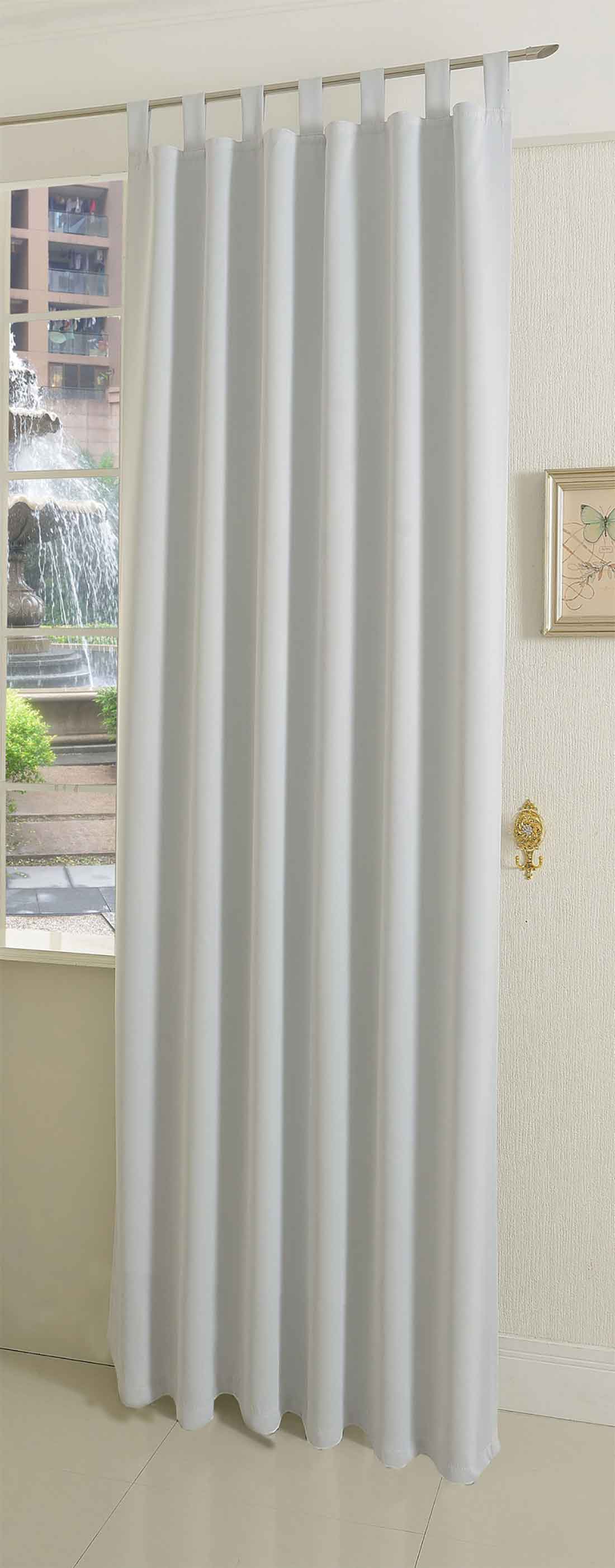 Verdunkelungsvorhang Schlaufen »Stein« HxB 245x135 cm Stein Blackout Matt Uni Kräuselband 20610X Vorhang verdunkelungsvorhang-stein-mit-vorhangschienen-und-fensterblick | Gardinenbox.de